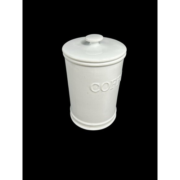 Vintage Fitz & Floyd Coffee Canister Everyday White Porcelain W/ Air Tight Lid - Picture 3 of 7
